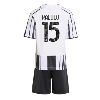 Billige Fotballdrakt Juventus Pierre Kalulu #15 Replika Hjemmedraktsett Barn 2025-26 Kortermet (med bukser)